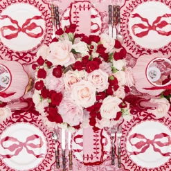 Pink & Red Bow Laurel Placemats & Napkins (Set of 4)