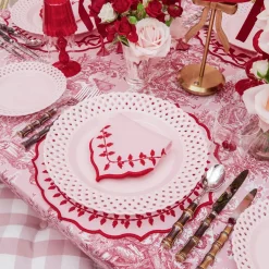 Pink & Red Bow Laurel Placemats & Napkins (Set of 4)