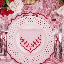 Pink & Red Laurel Napkins (Set of 4)