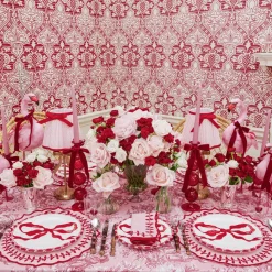 Pink & Red Lotus Bow Lampshade (18cm)