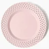 Pink Basketweave Dinner Plate