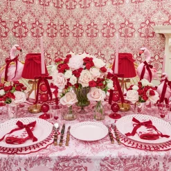 Pink Basketweave Dinner Plate