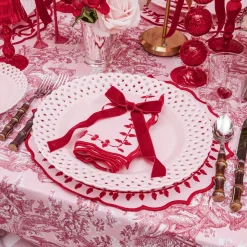 Pink Basketweave Dinner Plate (Set of 4)