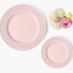 Pink Basketweave Starter Plate