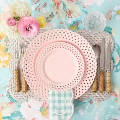 Pink Basketweave Starter Plate