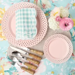 Pink Basketweave Starter Plate