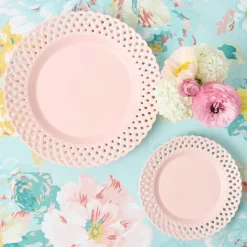 Pink Basketweave Starter Plate (Set of 4)