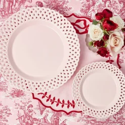 Pink Basketweave Starter Plate (Set of 4)