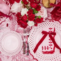 Pink Basketweave Starter Plate (Set of 4)