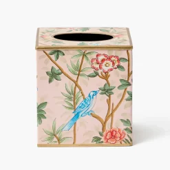 Pink Chinoiserie Tole Tissue Box
