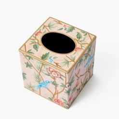 Pink Chinoiserie Tole Tissue Box
