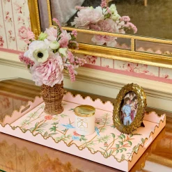 Pink Chinoiserie Tole Tray