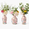 Pink Chinoiserie Tole Vases (Set of 3)