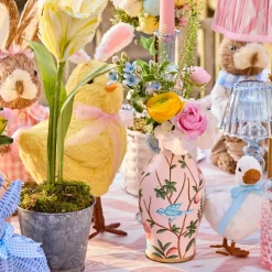 Pink Chinoiserie Tole Vases (Set of 3)
