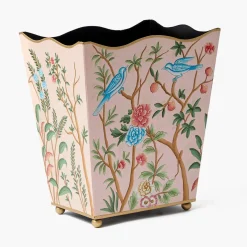 Pink Chinosierie Tole Bin