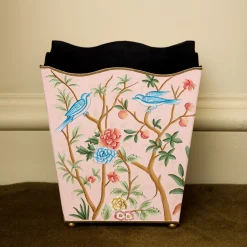 Pink Chinosierie Tole Bin