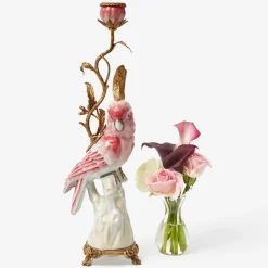 Pink Cockatiel Candle Holder