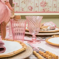 Pink Fluted Water Glasses (Set of 4)
