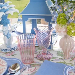 Pink Fluted Water Glasses (Set of 4)