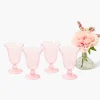 Pink Fluted Wine Glasses (Set of 4)