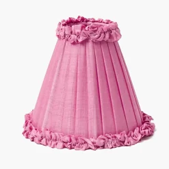 Pink Frilled Silk Lampshade (18cm)