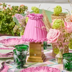 Pink Frilled Silk Lampshade (18cm)