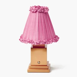 Pink Frilled Silk Lampshade (18cm)