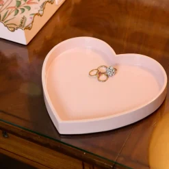 Pink Heart Lacquer Tray