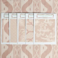 Pink Ikat Stripe Fabric
