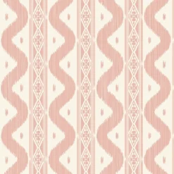 Pink Ikat Stripe Wallpaper