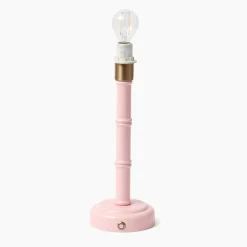 Pink Leonora Lacquer Rechargeable Lamp with Pink Ikat Bow Shade (18cm)