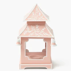 Pink Mini Chinoiserie Pagoda Lanterns (Pair)