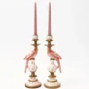 Pink Parrot Candle Holder (Pair)