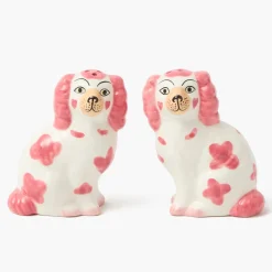 Pink Staffordshire Dog Salt & Pepper Shakers