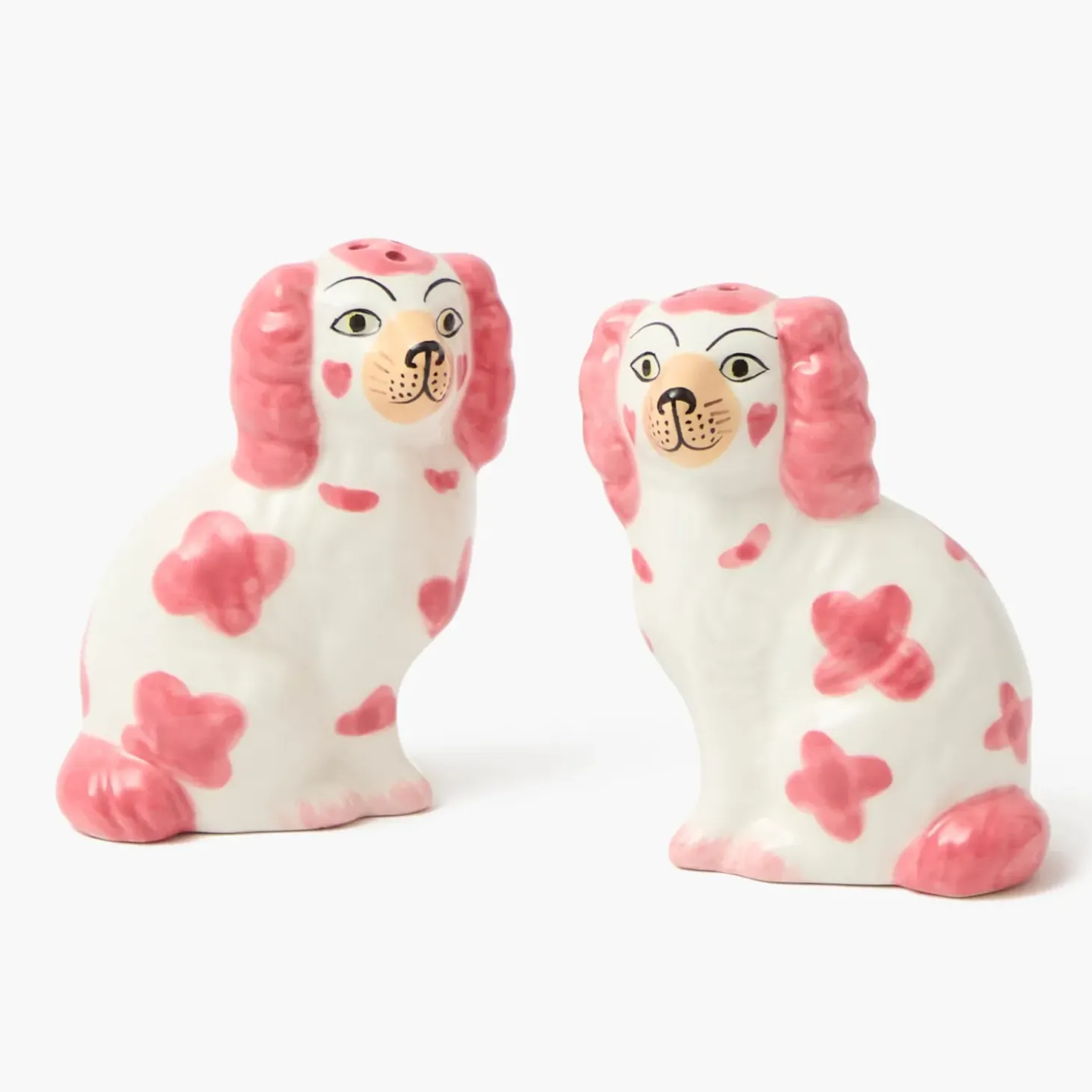 Pink Staffordshire Dog Salt & Pepper Shakers