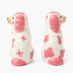 Pink Staffordshire Dog Salt & Pepper Shakers