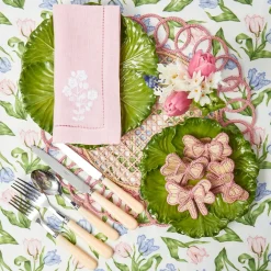 Pink Wicker Napkin Bow (Set of 4)