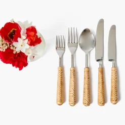 Plaited Rattan Cutlery (5 Piece)