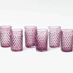 Purple Hobnail Glasses (Set of 6)