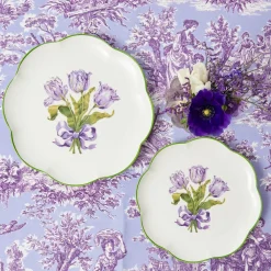 Purple Ottilie Toile Tablecloth