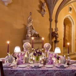 Purple Ottilie Toile Tablecloth