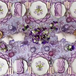 Purple Tulip Dinner & Starter Plates (Set of 8)