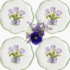 Purple Tulip Dinner Plates (Set of 4)