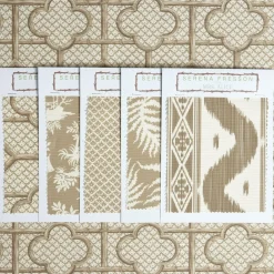 Putty Bamboo Trellis Fabric