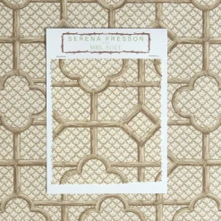 Putty Bamboo Trellis Fabric