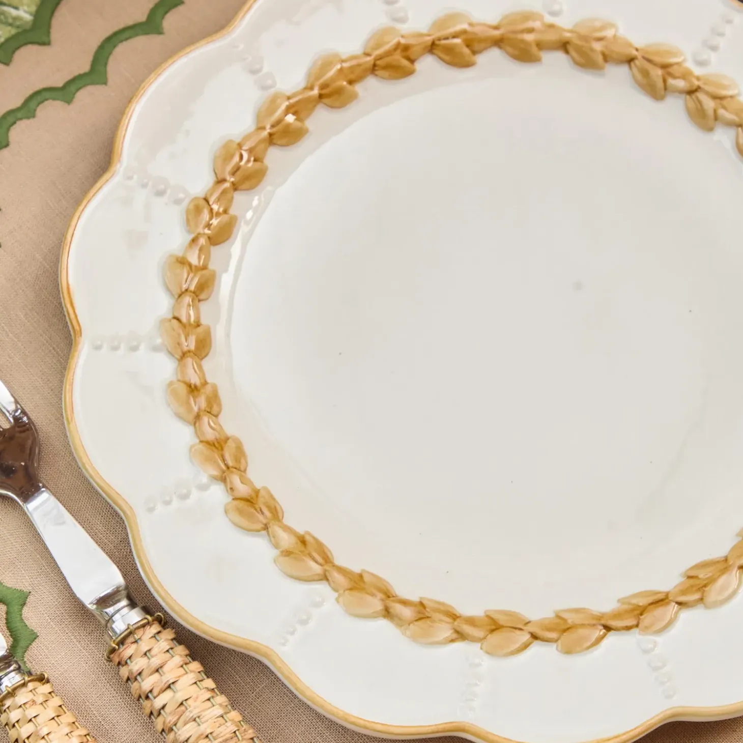 Putty Laurel Dinner Plate
