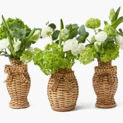 Rattan Bow Vases (Set of 3)
