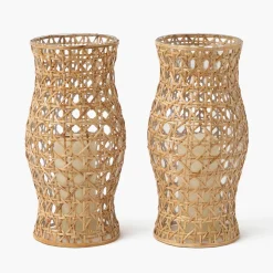 Rattan Hurricane Lantern (Pair)