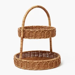 Rattan Two Tiered Stand