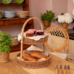 Rattan Two Tiered Stand